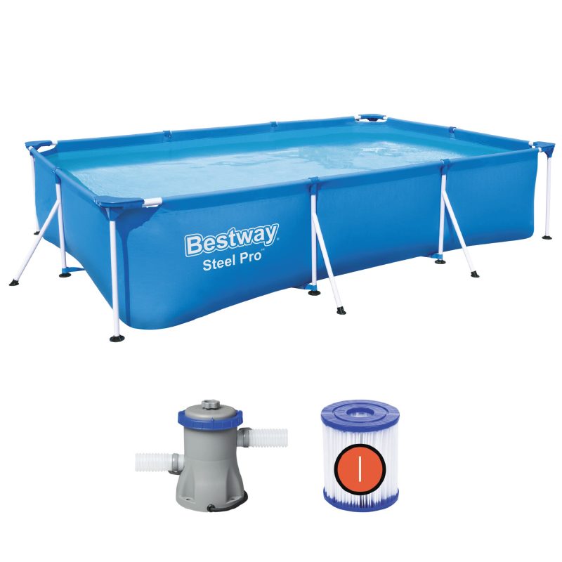 Bestway Steel Pro Rectangular Above Ground Pool Set - 300x201x66cm