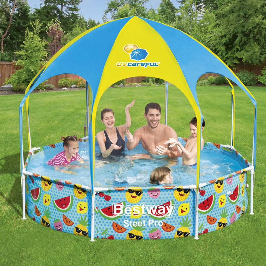 Bestway Steel Pro UV Careful Splash-in-Shade Round Above Ground Play Pool - 244x51cm