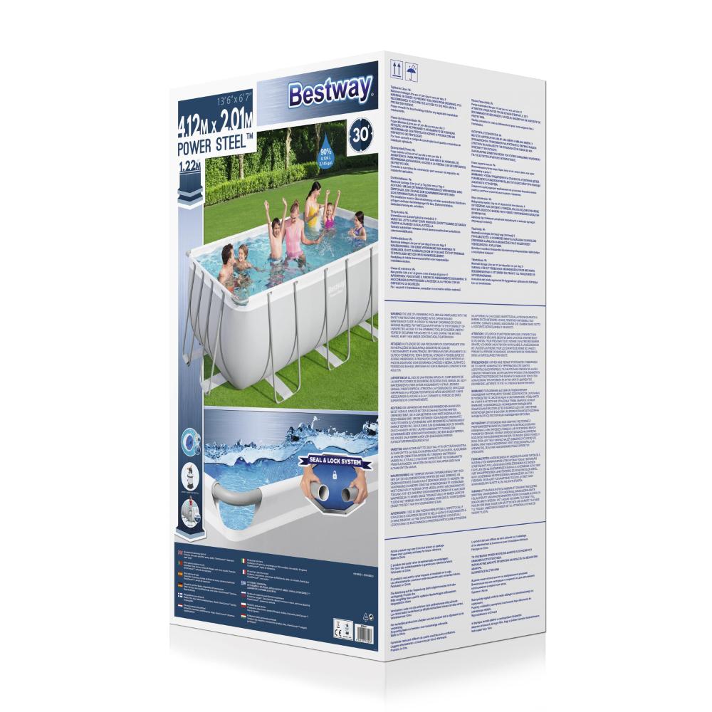 Bestway Power Steel Swim Vista Frame Above Ground Pool Set - 412x201x122cm