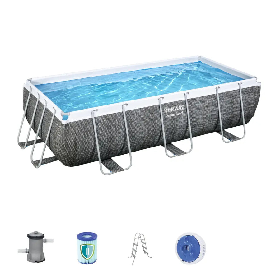 Bestway Power Steel Rectangular Above Ground Pool Set - 404x201x100cm