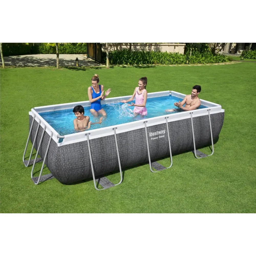 Bestway Power Steel Rectangular Above Ground Pool Set - 404x201x100cm