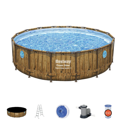Bestway Power Steel Swim Vista Series Round Above Ground Pool Set - 488x122cm