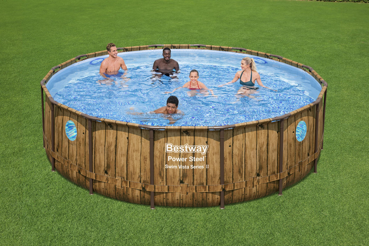 Bestway Power Steel Swim Vista Series Round Above Ground Pool Set - 488x122cm
