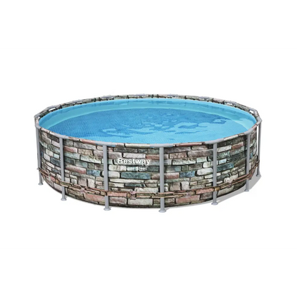 Bestway Power Steel Graphite Gray Above Ground Pool Set - 488x122cm