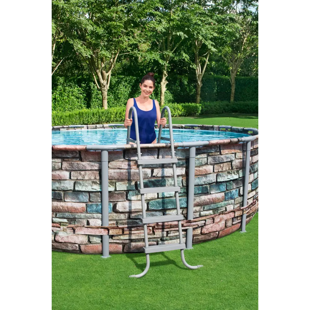Bestway Power Steel Graphite Gray Above Ground Pool Set - 488x122cm