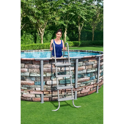 Bestway Power Steel Graphite Gray Above Ground Pool Set - 488x122cm