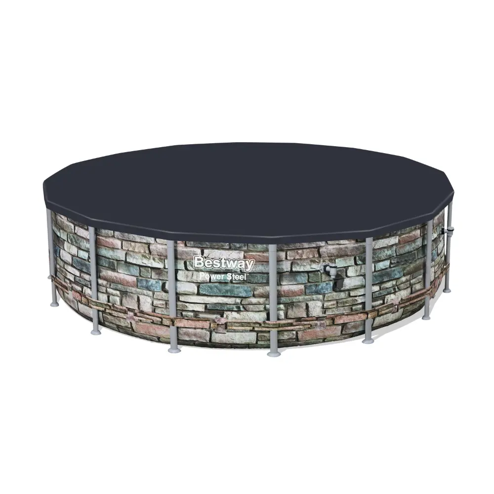 Bestway Power Steel Graphite Gray Above Ground Pool Set - 488x122cm
