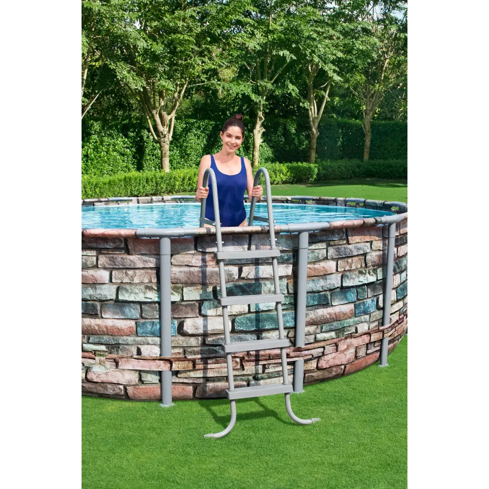 Bestway Power Steel Graphite Gray Above Ground Pool Set - 427x122cm