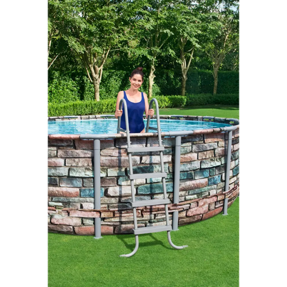 Bestway Power Steel Graphite Gray Above Ground Pool Set - 427x122cm