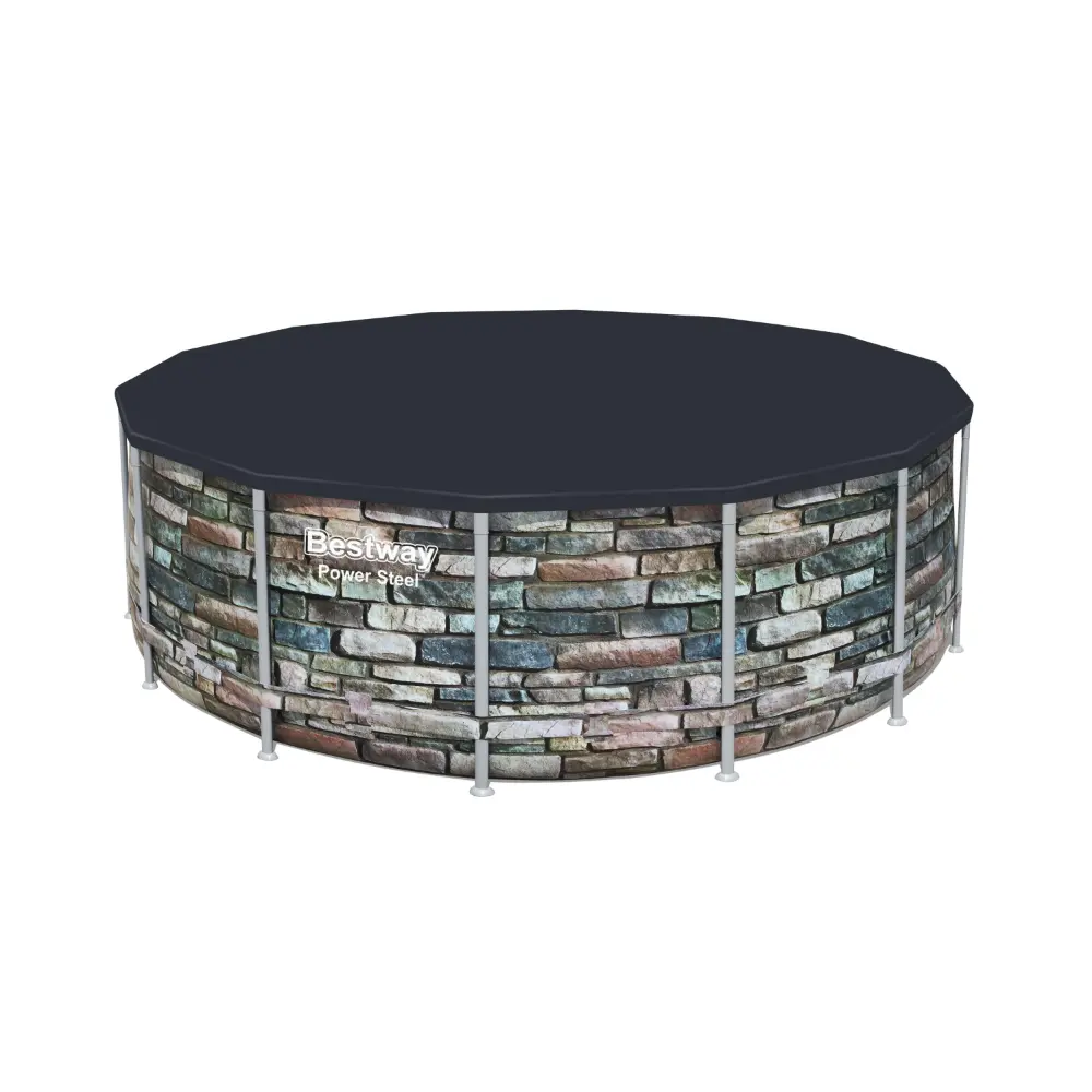 Bestway Power Steel Graphite Gray Above Ground Pool Set - 427x122cm