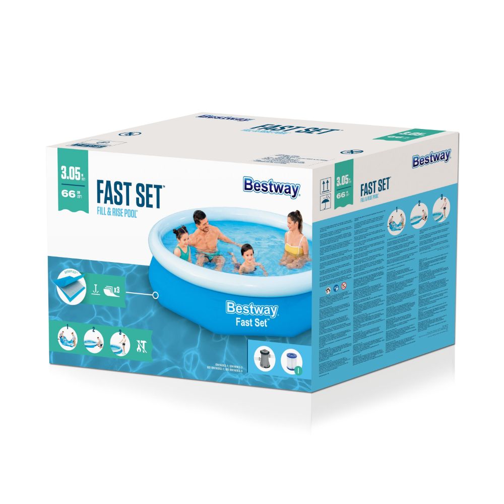 Bestway Fast Set 10' x 26"/3.05m x 66cm Pool Set