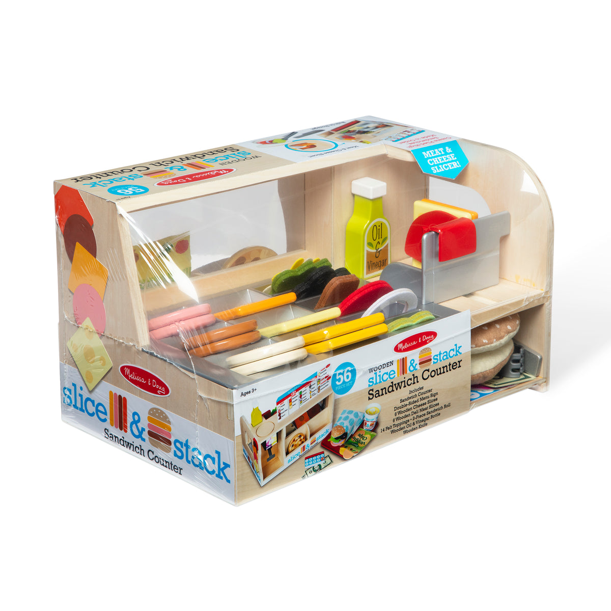 Melissa & Doug Wooden Slice & Stack Sandwich Counter Playset