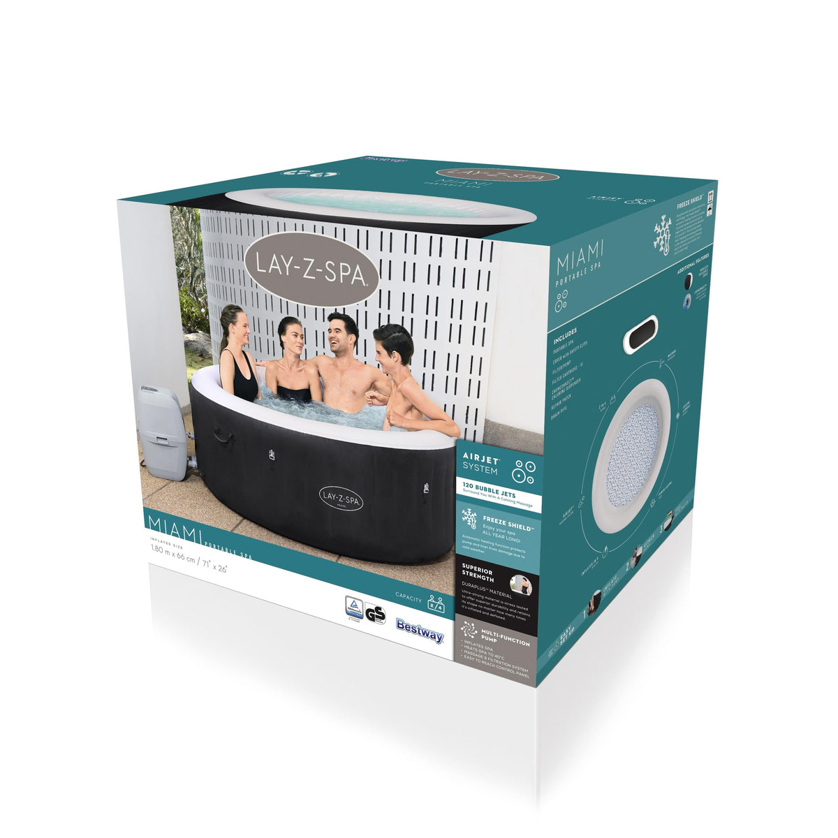 Bestway Airjet Spa Miami Inflatable Jacuzzi 180x66cm