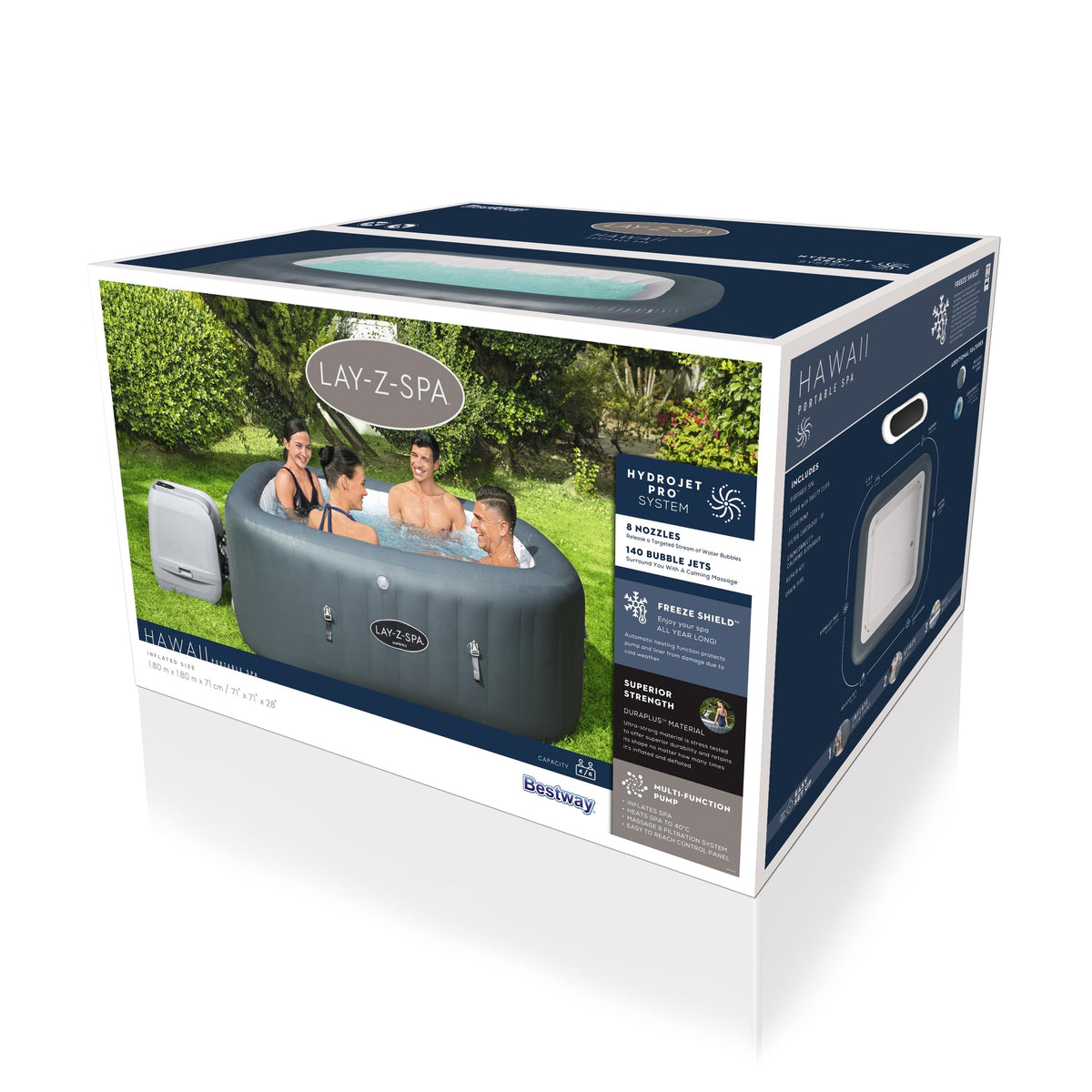 Bestway Lay-Z-Spa Hawaii HydroJet Pro Inflatable Jacuzzi 180x180x71cm