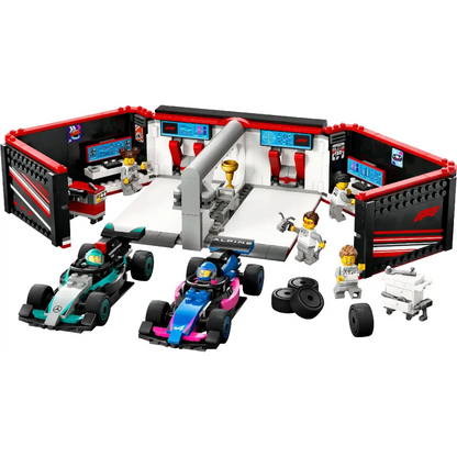 Lego F1 Garage & Mercedes AMG & Alpine Cars