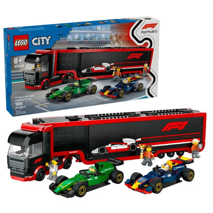 Lego F1 Truck with RB20 & AMR24 Cars