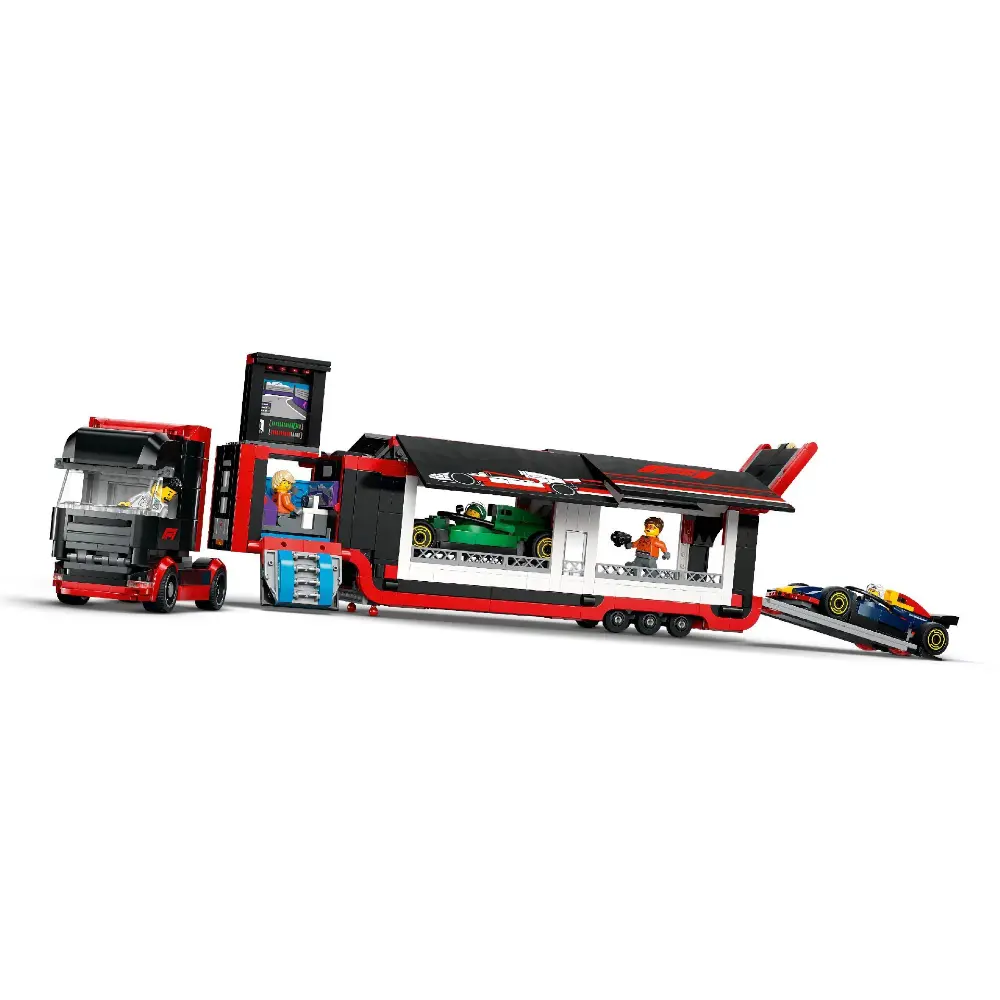 Lego F1 Truck with RB20 & AMR24 Cars