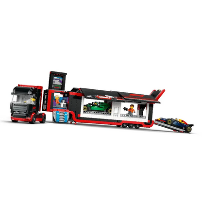 Lego F1 Truck with RB20 & AMR24 Cars