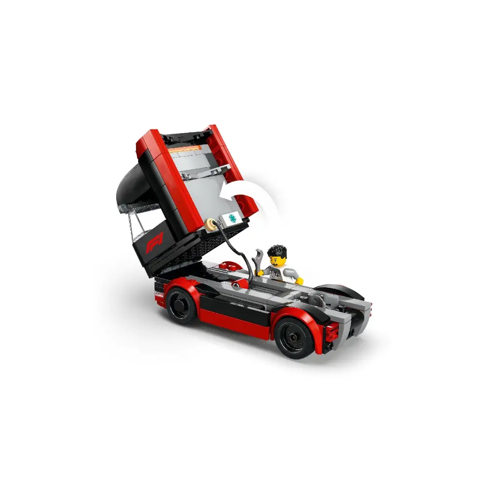 Lego F1 Truck with RB20 & AMR24 Cars