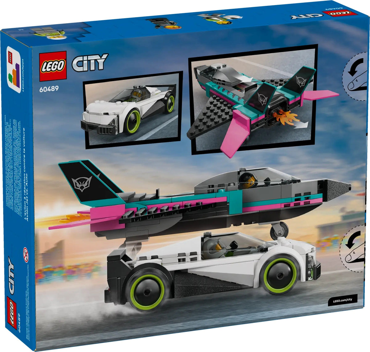 Lego City Jet vs Car - Kids Building Set, Action-Packed Construction Toy