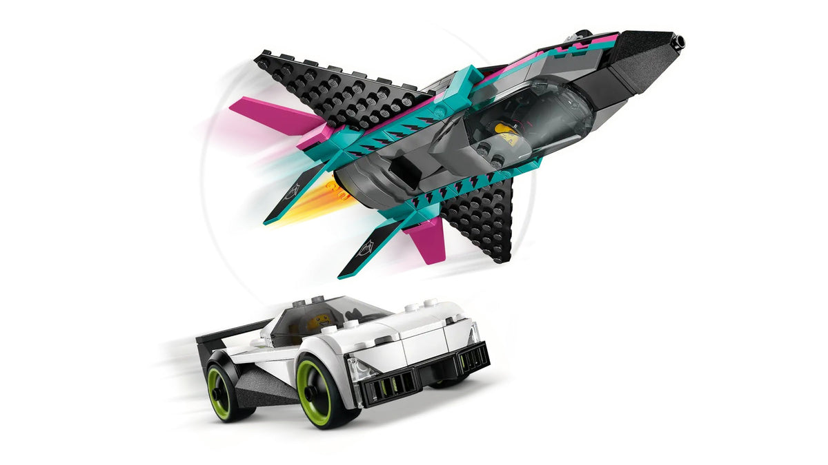 Lego City Jet vs Car - Kids Building Set, Action-Packed Construction Toy
