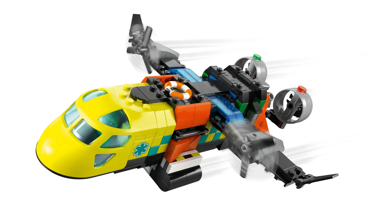 Lego City Airplane, Service Truck & Hovercraft Remix Building Set 3-in-1 Emergency Vehicle Toy for Kids