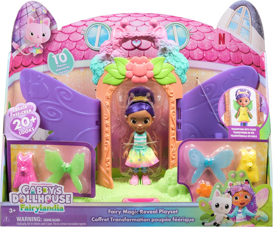 Gabby's Dollhouse Fairy Magic Reveal Playset with 15cm Gabby Doll & Accessories