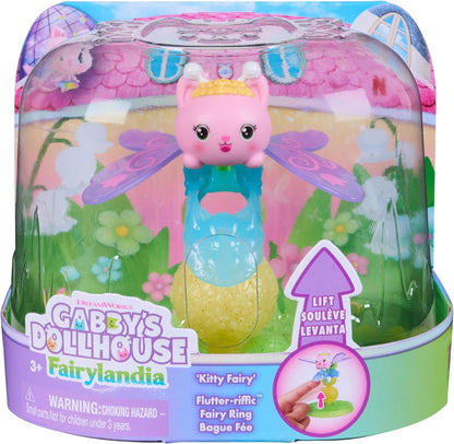 Gabby's Dollhouse Fairylandia Baby Box Fairy Ring Figure with Fluttering Wings and Display Stand  Kids Toys