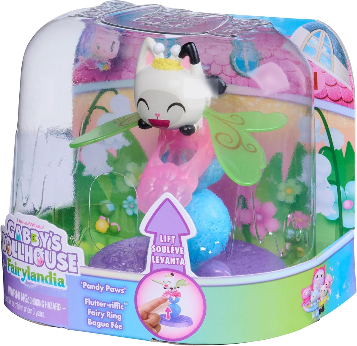 Gabby's Dollhouse Fairylandia Baby Box Fairy Ring Figure with Fluttering Wings and Display Stand  Kids Toys