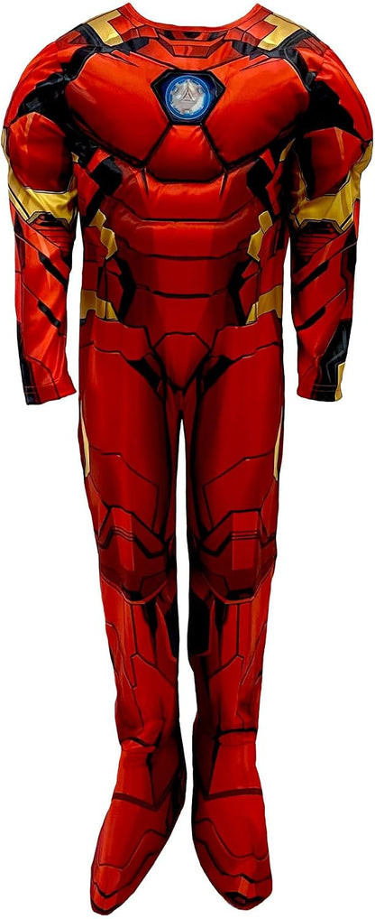 Marvel Avengers Iron Man Deluxe Costume for Kids Superhero Fancy Dress Outfit, 5-6 Years