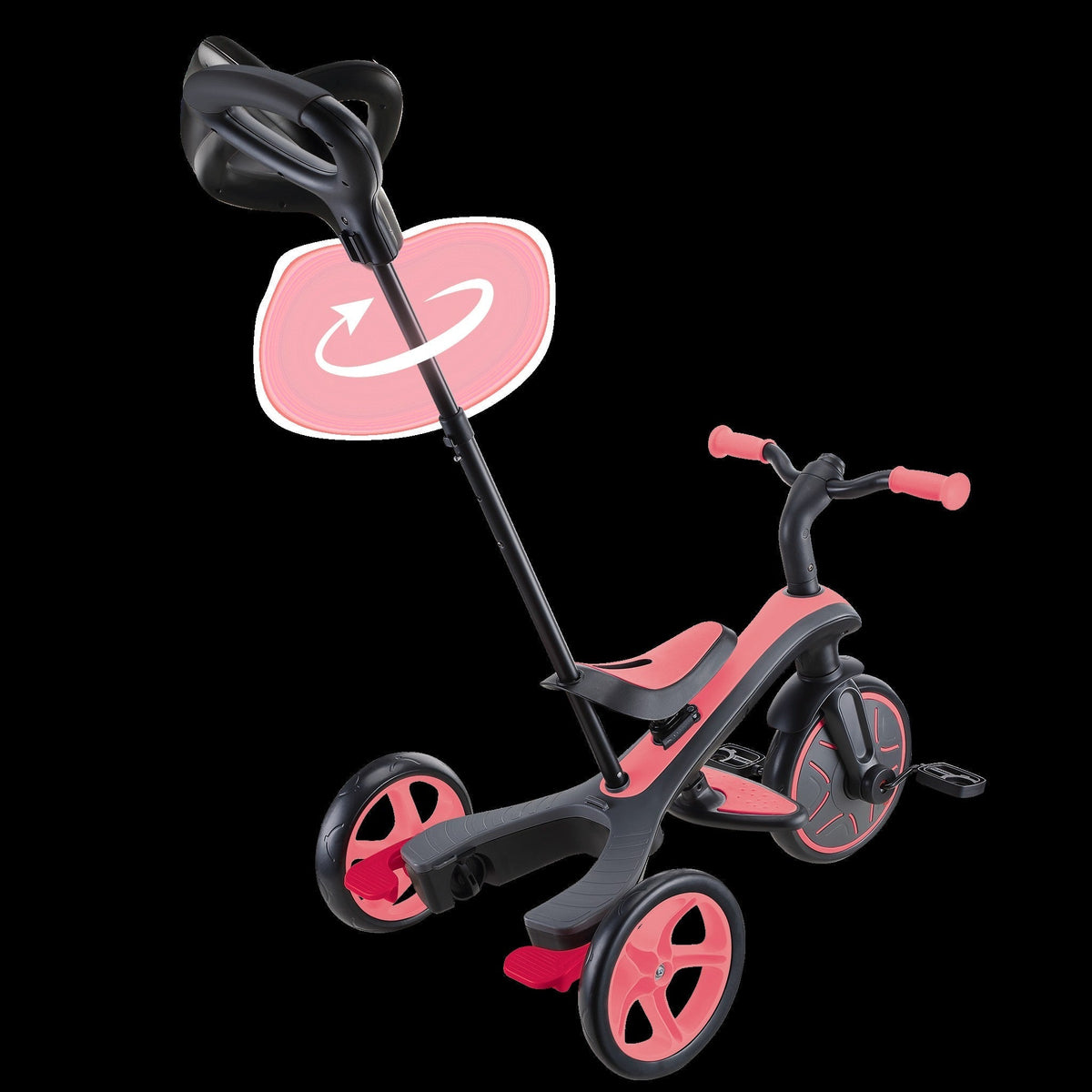 Globber Trike Explorer Tricycle 4-In-1 Coral Pink