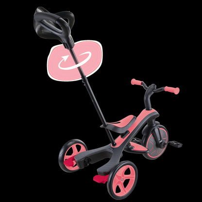 Globber Trike Explorer Tricycle 4-In-1 Coral Pink