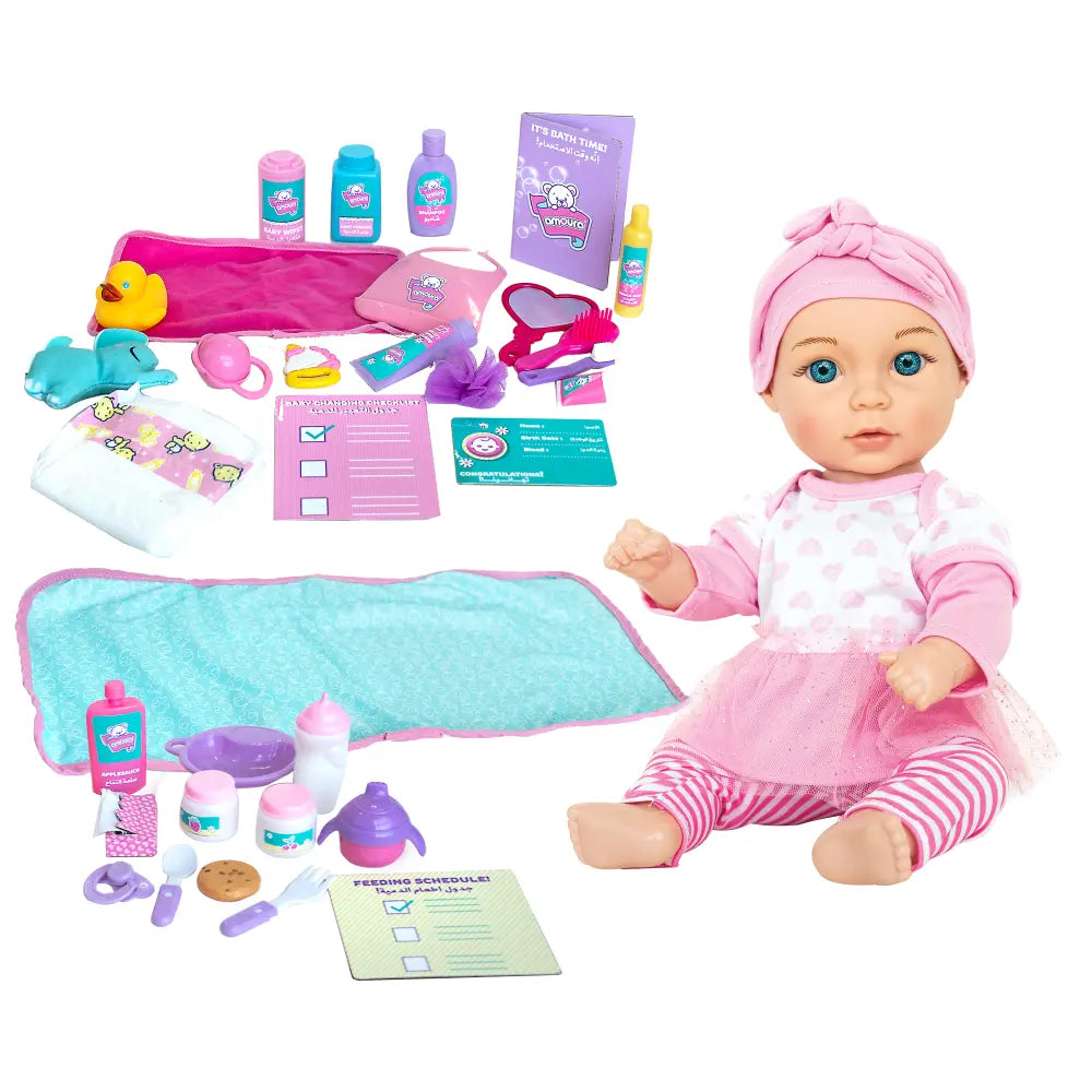 Baby Amoura Love and Feed Playset Doll 15 Inch