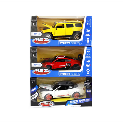Power Joy Vroom Vroom DC Licensed MSZ 1:24 Die-Cast Metal with Pull Back, Lights and Sound Assorted - Sold per piece (Selection is random and subject to availability)