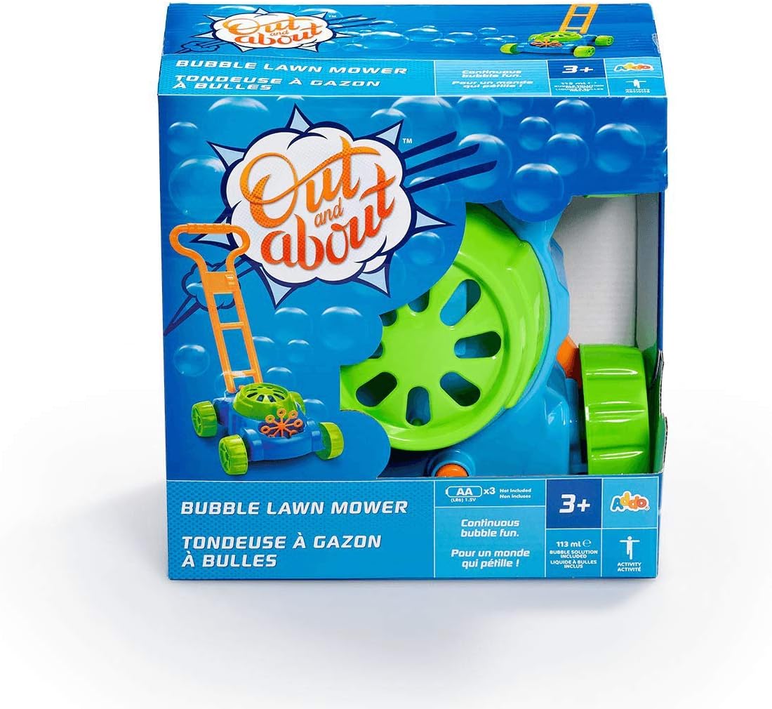Addo Out and About Bubble Lawn Mower - Push Along Motorized Bubble Machine with Solution