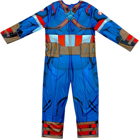 Marvel Avengers Captain America Classic Costume for Kids Superhero Fancy Dress Outfit, 7-8 Years