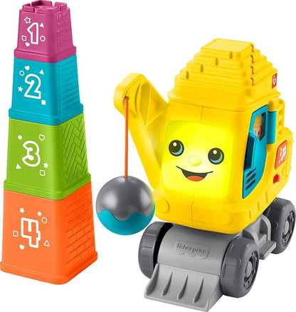 Fisher-Price Count & Stack Crane Learning Activity Toy with Blocks, Lights & Sounds