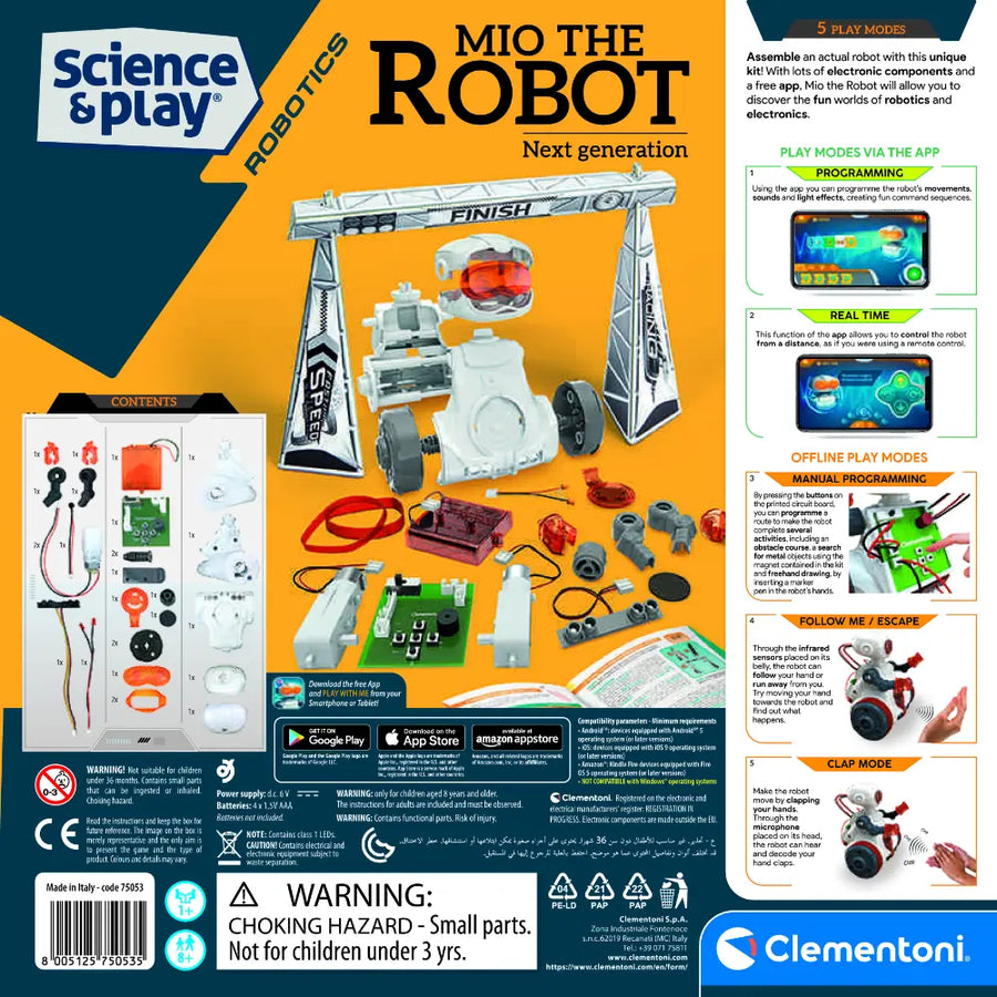 Clementoni Mio The Robot, Battery-Operated
