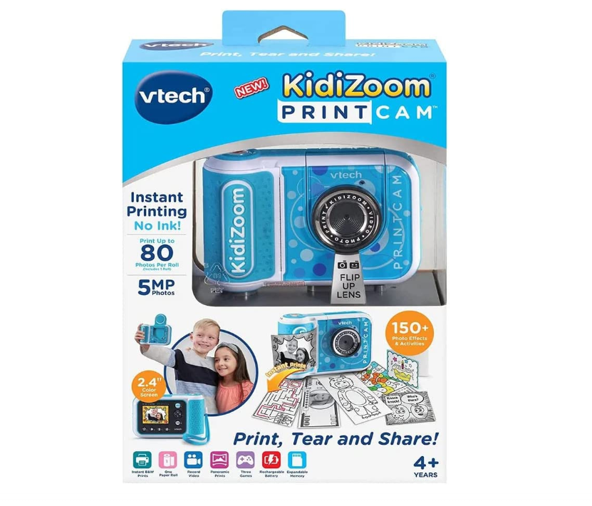 VTech KidiZoom PrintCam Instant Print Camera for Kids - Blue