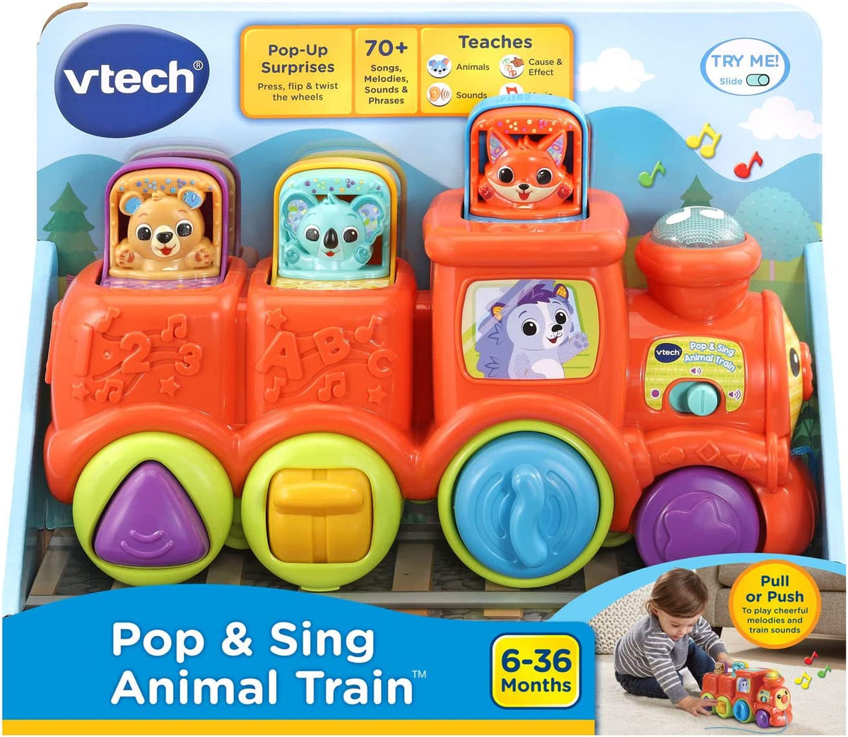 VTech Pop & Sing Animal Train Battery Operated