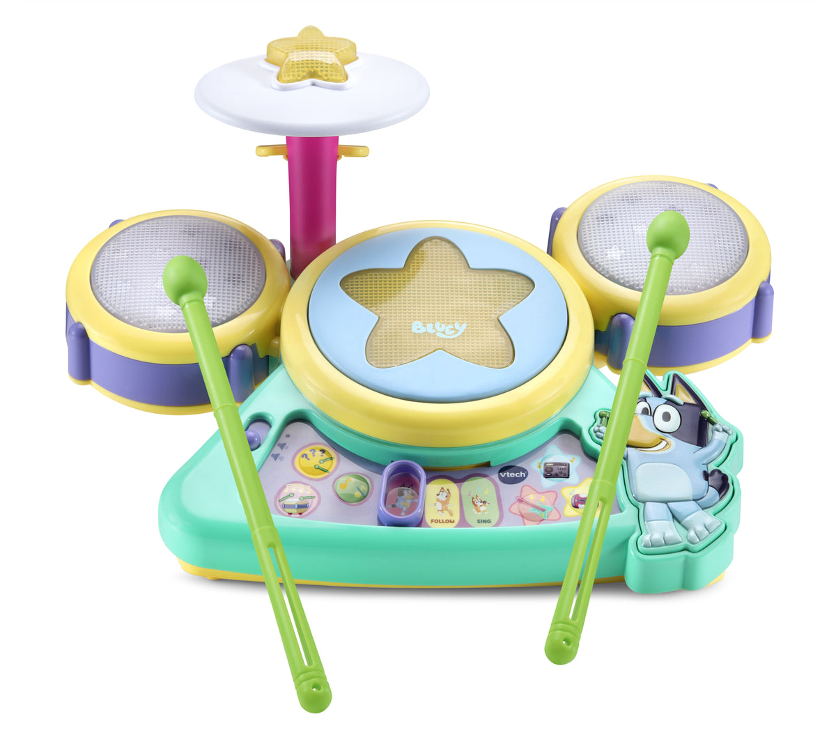VTech Bluey Hooray Drum Set Interactive Musical Toy