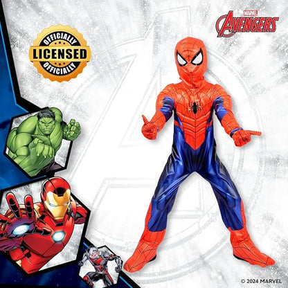 Marvel Spider-Man Deluxe Costume for Kids - Superhero Fancy Dress Outfit, 5-6 Years