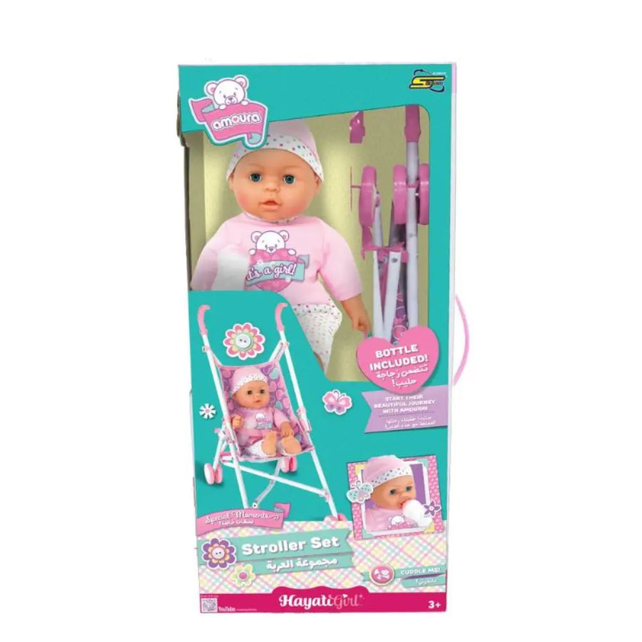 Baby Amoura Stroller Set With Doll 16 Inch Series 1