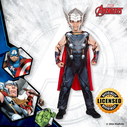 Marvel Avengers Thor Classic Costume for Kids Superhero Fancy Dress Outfit, 5-6 Years