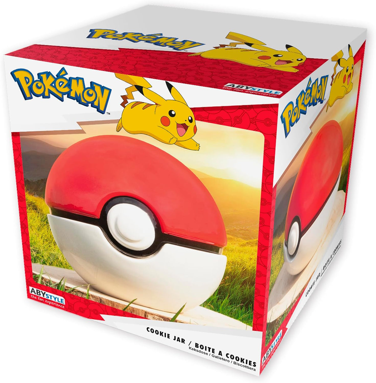 Pokemon Poke Ball Ceramic Cookie Jar with Lid