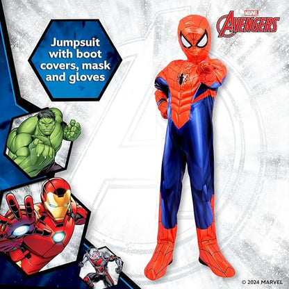 Marvel Spider-Man Deluxe Costume for Kids - Superhero Fancy Dress Outfit, 5-6 Years