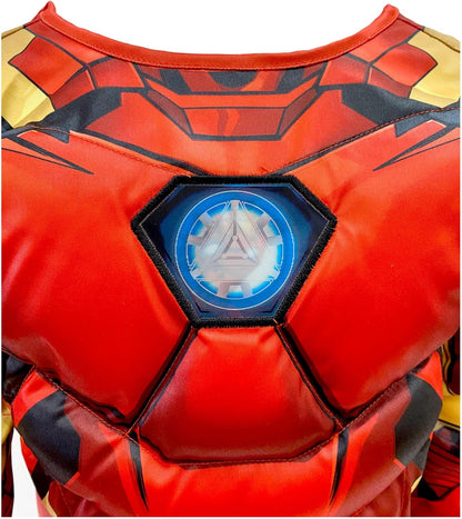 Marvel Avengers Iron Man Deluxe Costume for Kids Superhero Fancy Dress Outfit, 5-6 Years