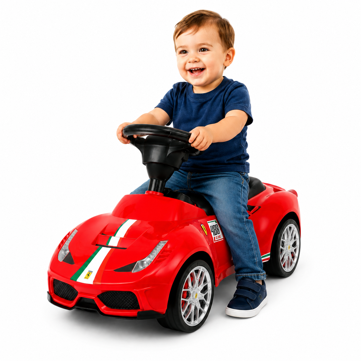 Power Wheelz Ride-On Ferrari 488 Pushcar for Toddlers