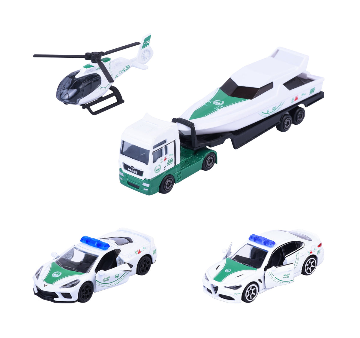 Majorette Dubai Police Gift Pack 1:64 Scale Die-Cast Vehicle Set for Kids