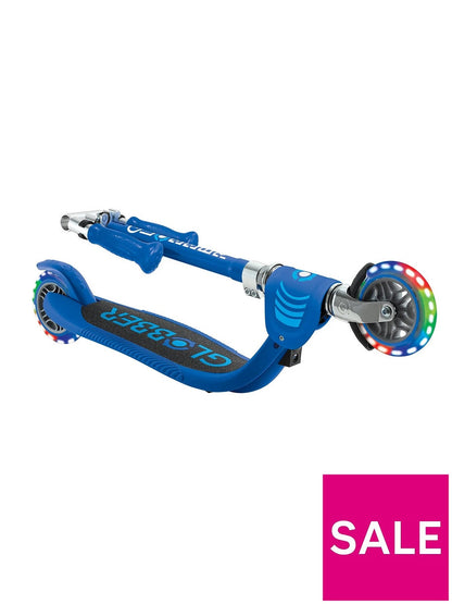 Globber Flow Foldable Junior Lights 2-Wheel Scooter Navy Blue for Kids 3+